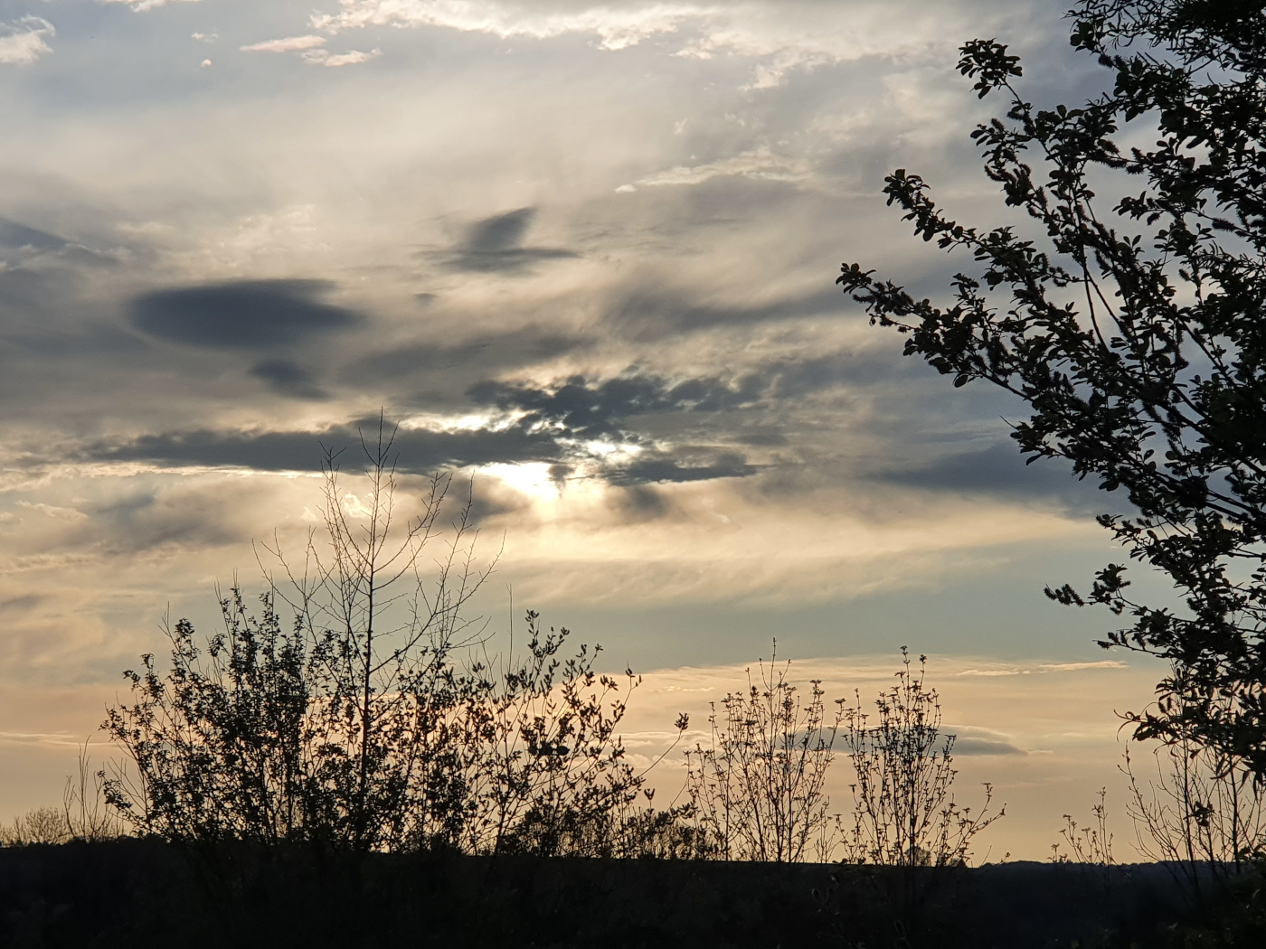 Photo d'un coucher de soleil en rase campagne - Hargimont - décembre 2020