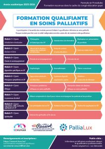 Affiche de la formation qualifiante en soins palliatifs